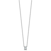 14k White Gold 3/4 carat Lab Grown Diamond VS+ F+ Radiant Complete 18 inch Four Prong Pendant Necklace